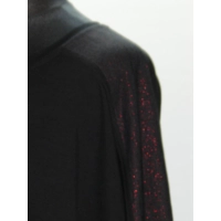 Czarna tunika z lampasem błyszczącym czerwoną niteczką